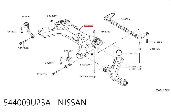 Puente delantero 544009U23A Nissan/Infiniti