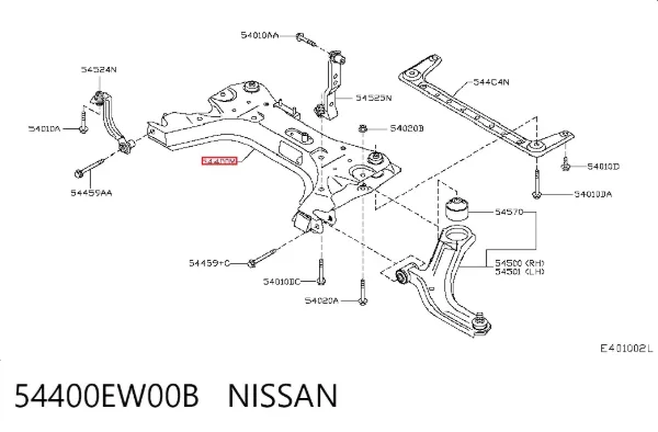 Puente delantero 54400EW00B Nissan/Infiniti
