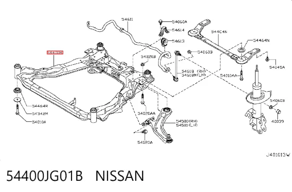 Puente delantero 54400JG01B Nissan/Infiniti