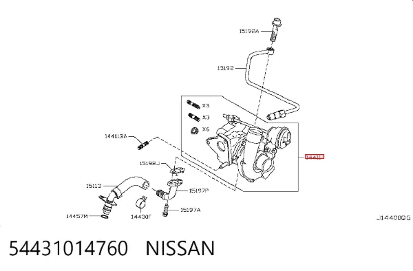 Turbocompresor 54431014760 Nissan/Infiniti