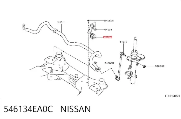 Buje de barra estabilizadora delantera 546134EA0C Nissan/Infiniti