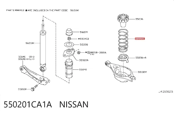 Muelle 550201CA1A Nissan/Infiniti