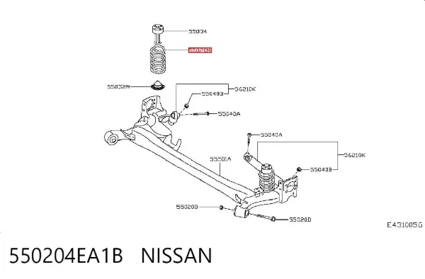 Muelle 550204EA1B Nissan/Infiniti