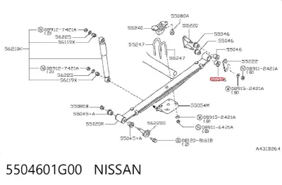 Buje trasero de ballesta trasera NISSAN 5504601G00