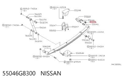 Buje trasero de ballesta trasera NISSAN 55046G8300