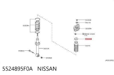 Plato superior metálico del resorte trasero NISSAN 5524895F0A