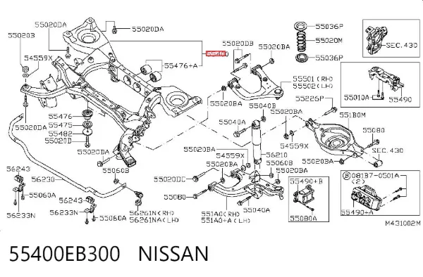 Puente trasero 55400EB300 Nissan/Infiniti