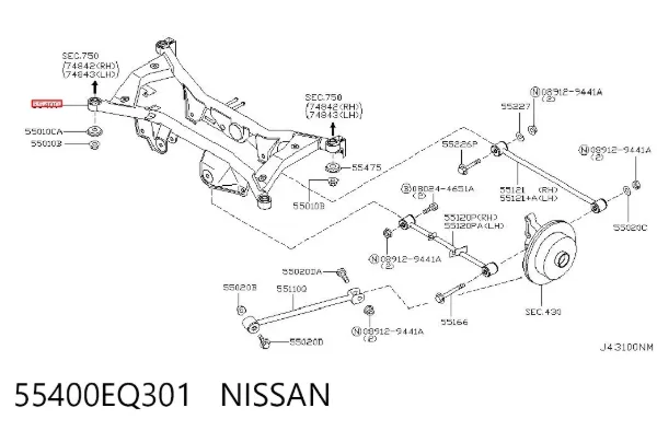 Puente trasero 55400EQ301 Nissan/Infiniti