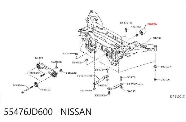 Silentblock trasero 55476JD600 Nissan/Infiniti