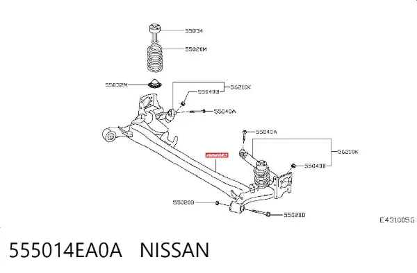 Puente trasero 555014EA0A Nissan/Infiniti