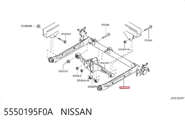Puente trasero 5550195F0A Nissan/Infiniti