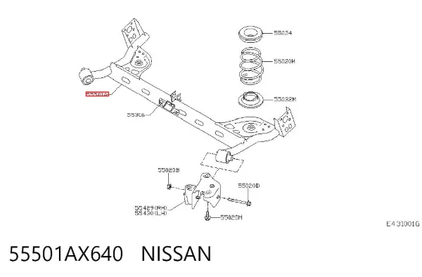 Puente trasero 55501AX640 Nissan/Infiniti