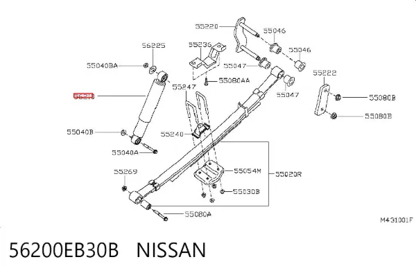 Amortiguador trasero 56200EB30B Nissan/Infiniti