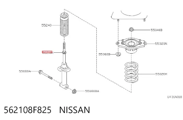 Amortiguador trasero 562108F825 Nissan/Infiniti