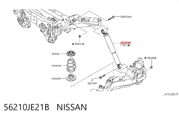 Amortiguador trasero 56210JE21B Nissan/Infiniti