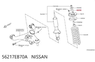 Buje de vástago de amortiguador delantero NISSAN 56217EB70A