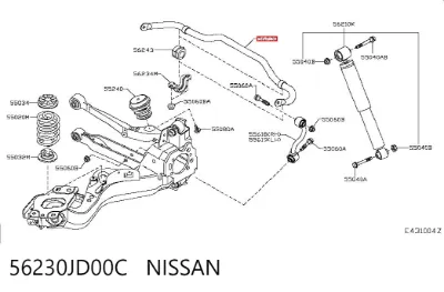 Estabilizador trasero NISSAN 56230JD00C
