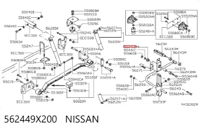 Buje de la bieleta estabilizadora trasera NISSAN 562449X200