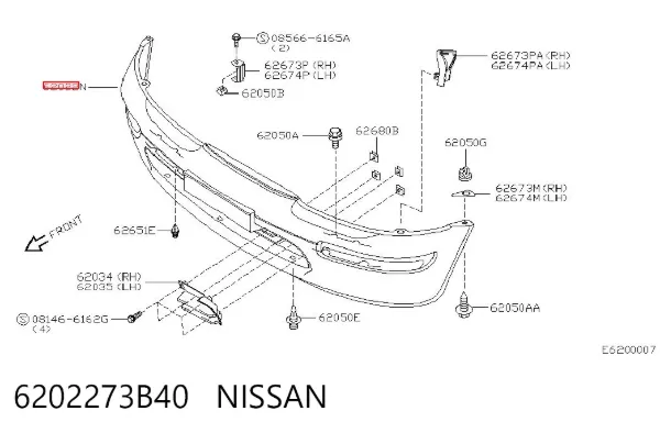 Paragolpes 6202273B40 Nissan/Infiniti