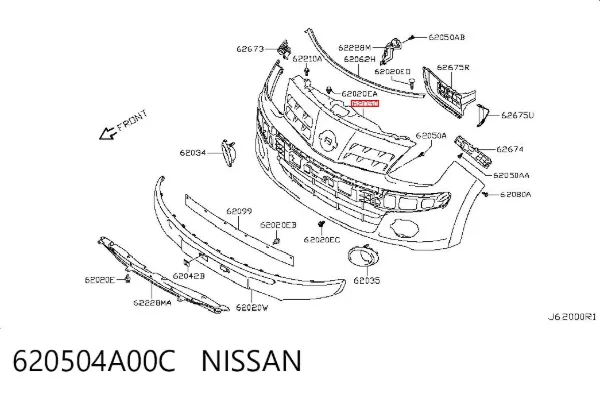 Paragolpes 620504A00C Nissan/Infiniti