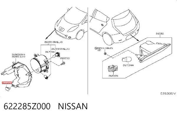 Clip de fijación del guardabarros delantero 622285Z000 Nissan/Infiniti
