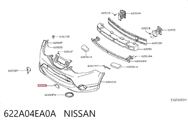 Tapa del enganche de remolcado delantera 622A04EA0A Nissan/Infiniti