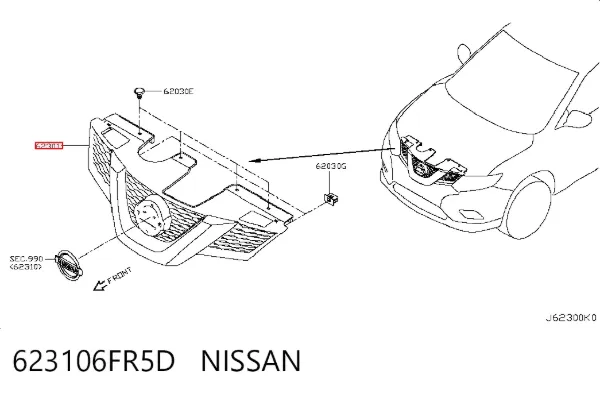 Parrilla 623106FR5D Nissan/Infiniti