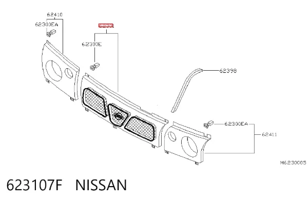 Parrilla 623107F Nissan/Infiniti
