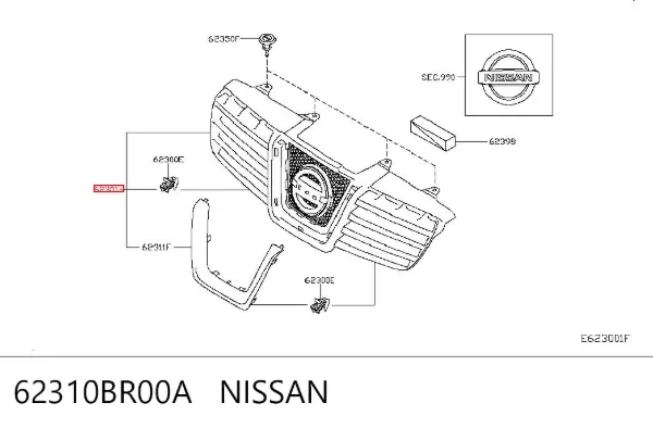 Parrilla 62310BR00A Nissan/Infiniti