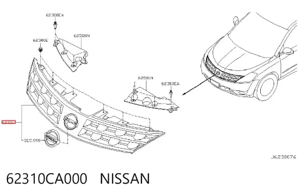 Parrilla 62310CA000 Nissan/Infiniti