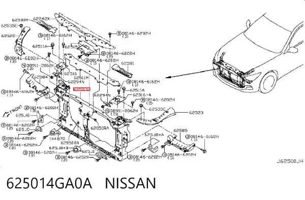Soporte de radiador Infiniti Q50 V37