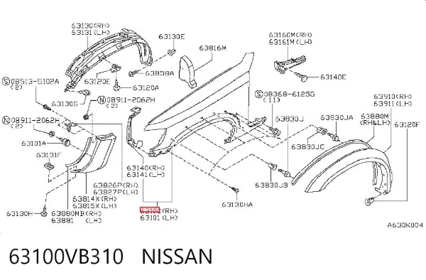 Aleta 63100VB310 Nissan/Infiniti