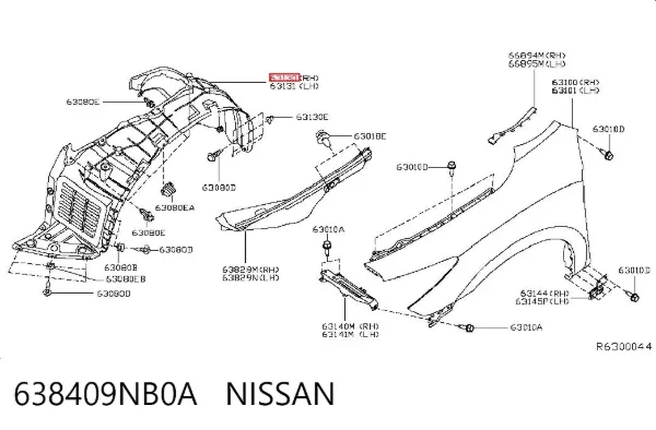 Paso rueda 638409NB0A Nissan/Infiniti