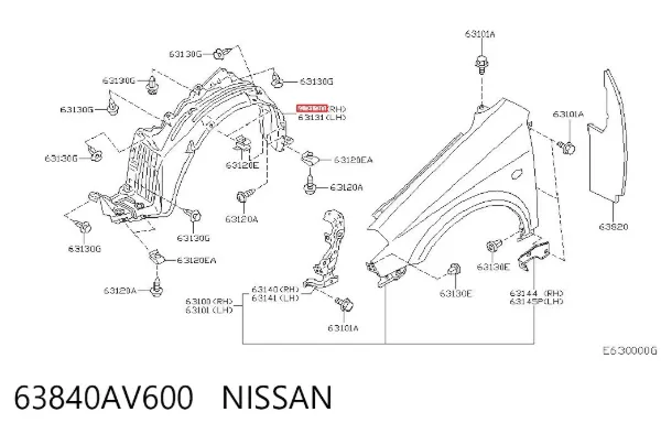 Paso rueda 63840AV600 Nissan/Infiniti
