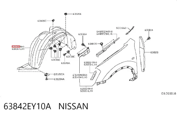 Paso rueda 63842EY10A Nissan/Infiniti