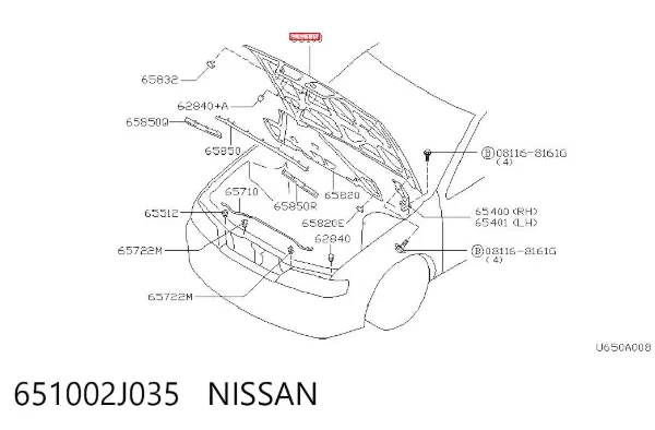 Capó 651002J035 Nissan/Infiniti