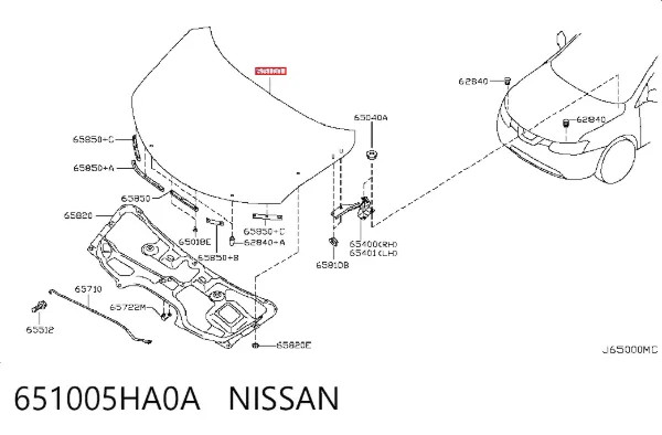 Capó 651005HA0A Nissan/Infiniti