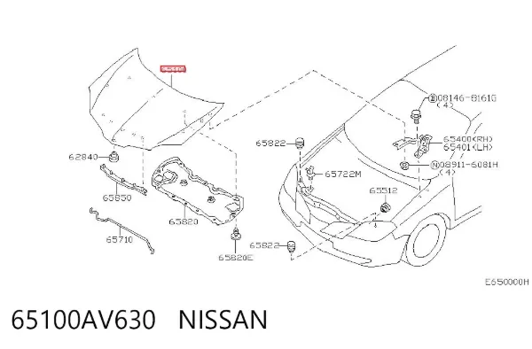 Capó 65100AV630 Nissan/Infiniti