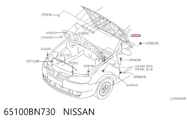 Capó 65100BN730 Nissan/Infiniti