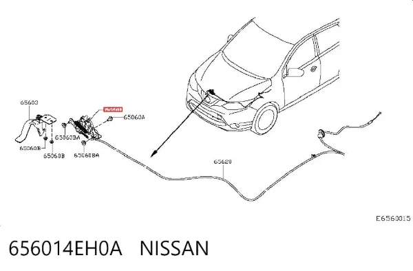 Cerradura de capó 656014EH0A Nissan/Infiniti