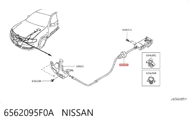 Cable de capó del motor Nissan Almera CLASSIC