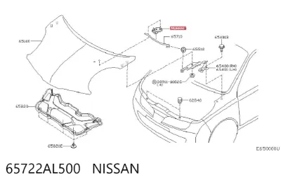 Fijador del soporte del capó NISSAN 65722AL500