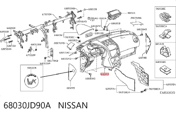 Salpicadero 68030JD90A Nissan/Infiniti
