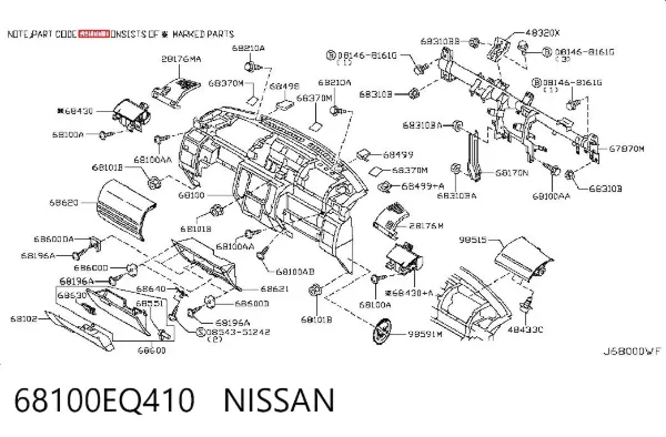 Salpicadero 68100EQ410 Nissan/Infiniti