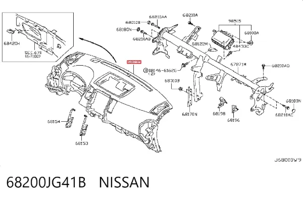 Salpicadero 68200JG41B Nissan/Infiniti