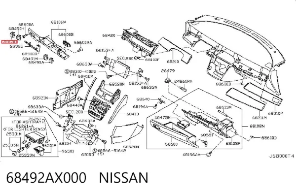 Tapón del suelo de la carrocería Nissan X-Trail T30