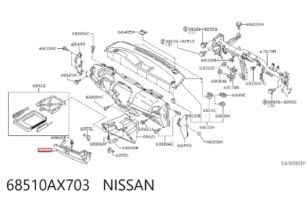 Tapa guantera Nissan Micra K12