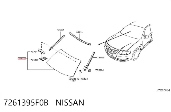 Parabrisas 7261395F0B Nissan/Infiniti