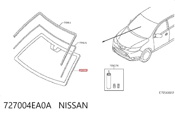Parabrisas 727004EA0A Nissan/Infiniti