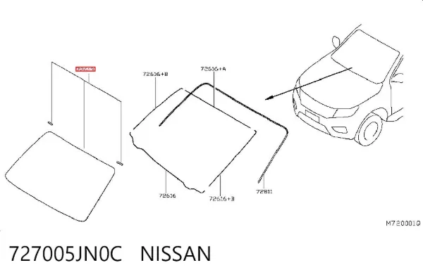 Parabrisas 727005JN0C Nissan/Infiniti